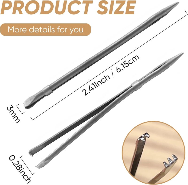 ALLCLEAN 2Pcs Sewing Leather Needle Manual Lacing Threading Single Prong Steel Needle LeatherCraft Tool Handmade Leather Needles for Hand Stitching-Stainless Steel Lacing Needles - Image 2